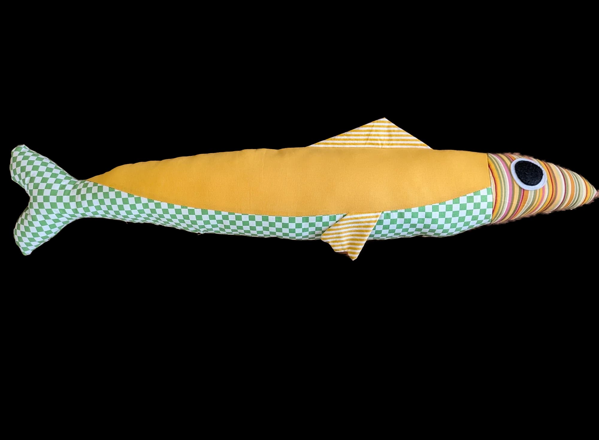 3 foot long yellow plush sardine